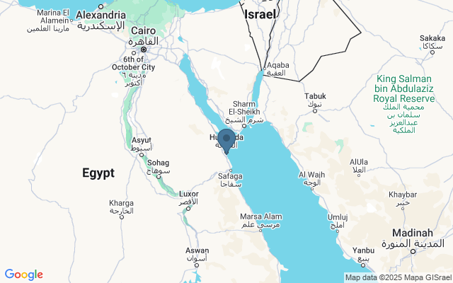Kaart met locatie Hurghada downtown